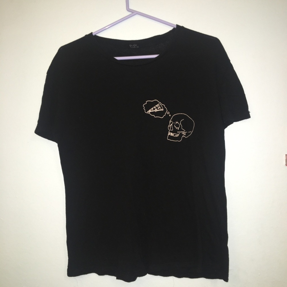 Brandy Melville Skull Pizza Shirt